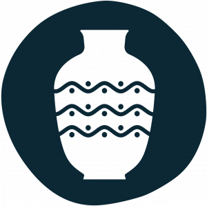 Dekorative Amphore als Symbol für Premium mediterrane Spezialitäten aus Griechenland und Italien