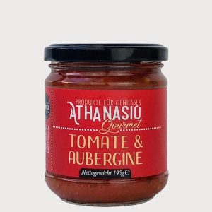 Veganer Bruschetta-Aufstrich mit Tomate & Aubergine – mediterran & aromatisch von Athanasio Gourmet.